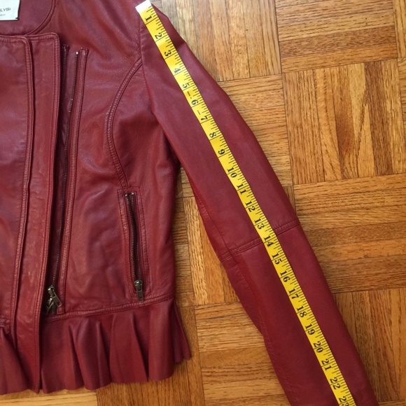 ALYSI  NEW DISTRESSED LEATHER Peplum Jacket 4 - Picture 6 of 7